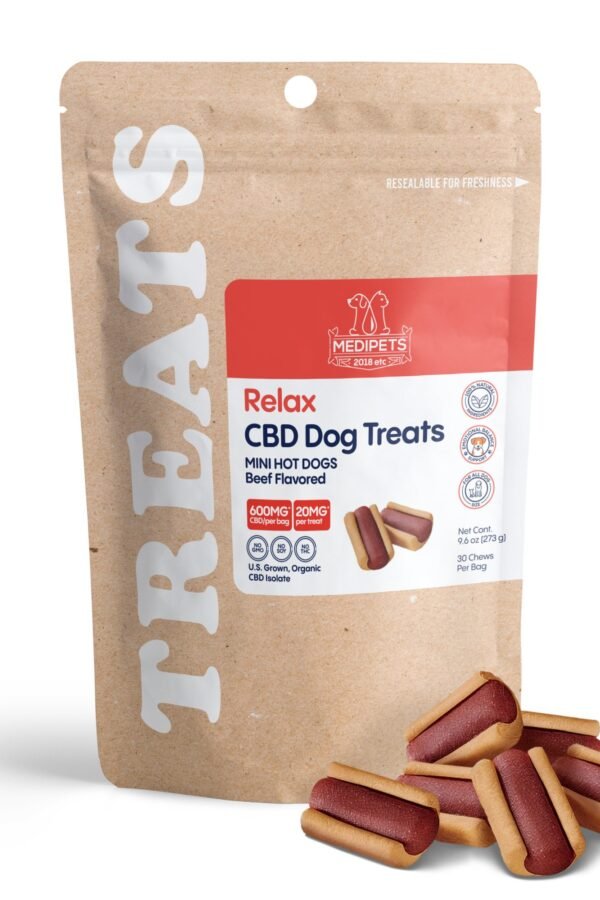 CBD Dog Treats - Mini Hot Dogs - 600mg - MediPets