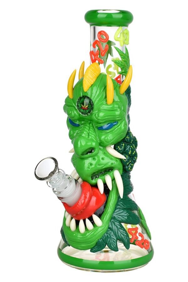 Dragon 420 Glow in Dark Beaker Water Pipe - 10"" / 14mm F