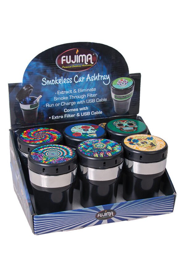Fujima Smokeless Car Ashtray - 5"" / Assorted 6pcs