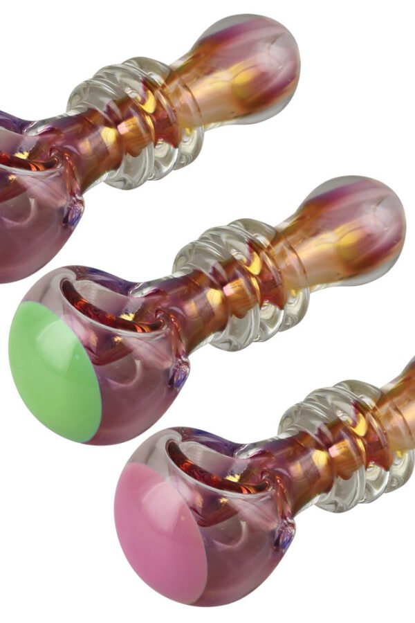 Gold Fumed Jetson Glass Spoon Pipe / Colors Vary
