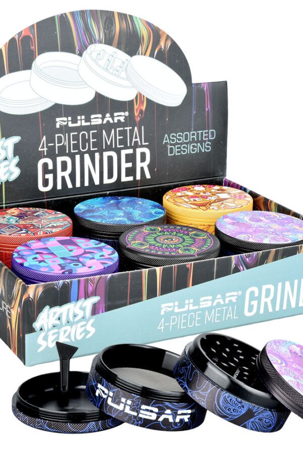 Pulsar Artist Series Grinder with Side Art- 4pc /2.5""/6pcs
