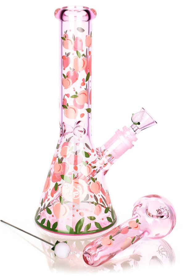 Pulsar Fruit Series Peaches & Cream Herb Pipe Glow Duo - 10"" / 14mm F